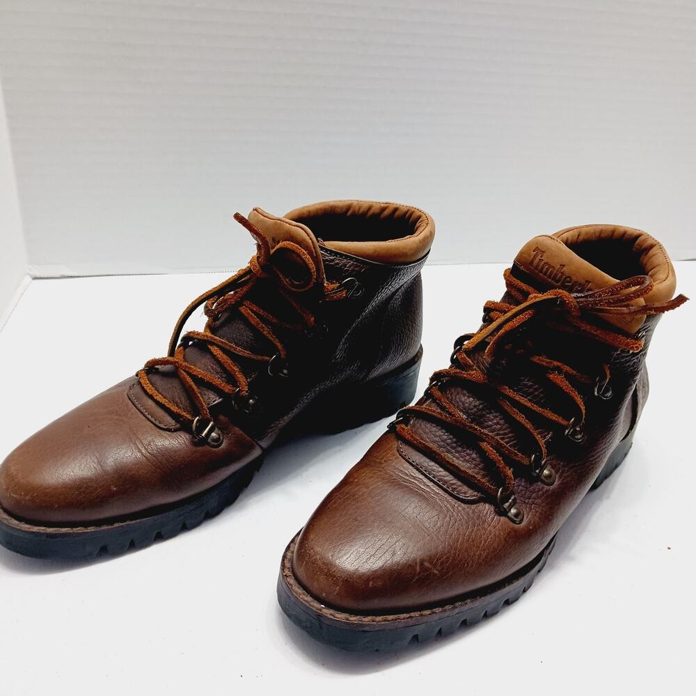 Shoes Women Boot Ankle Timberland Alpine Hiking Eyelet Tie Tongue VTG 96 Sz 7.5M - Picture 2 of 13